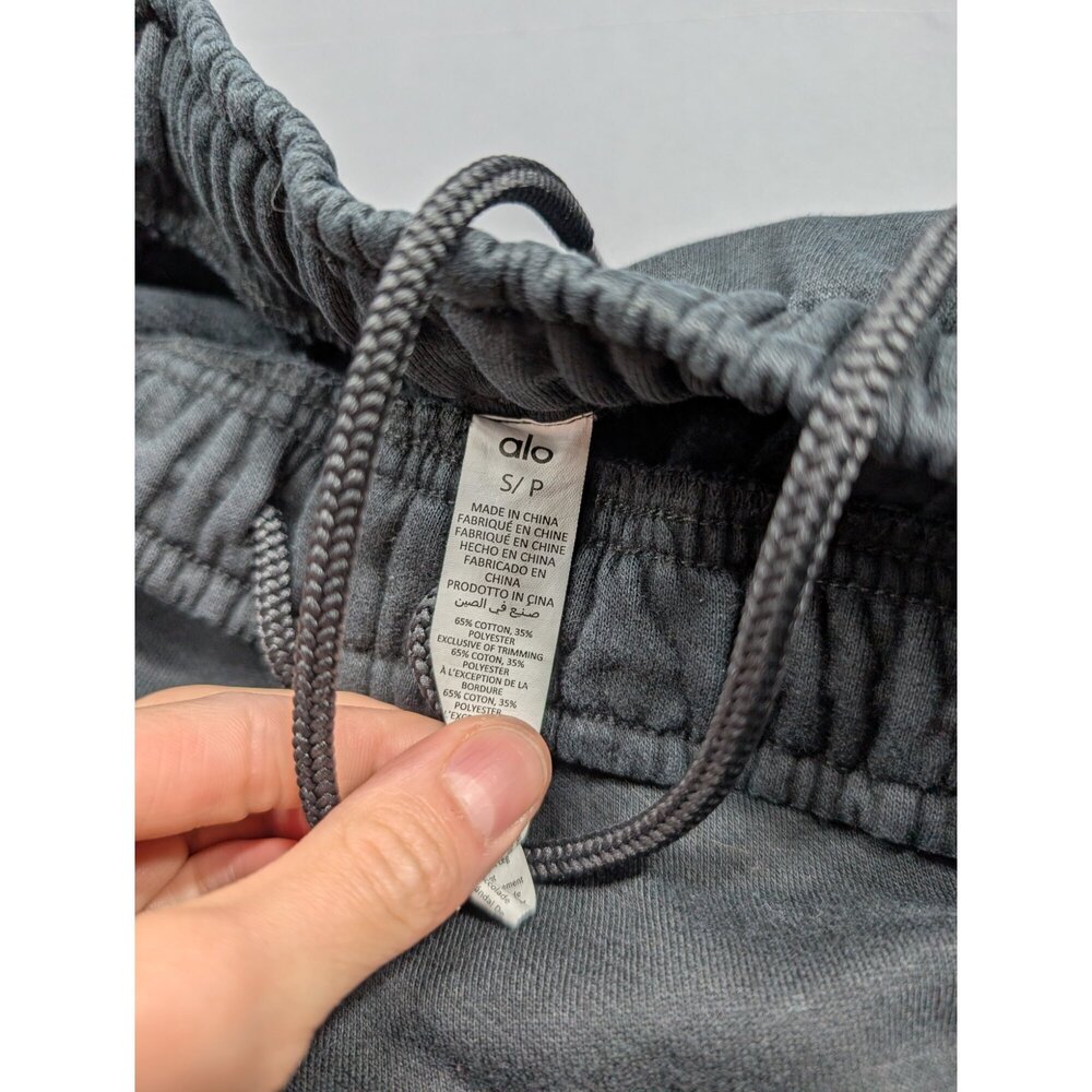 Alo Yoga Sweatpants Black S Straight Leg Drawstring Jogger - Picture 2 of 2